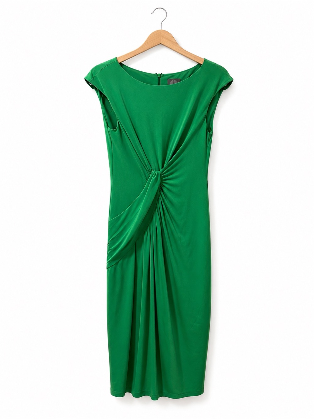 Vince Camuto Emerald Green Twist Front Midi Dress Size 2 - Picture 3 of 9